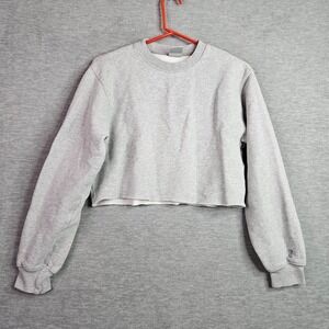 Aritzia TNA Cozy Fleece Women's Sz XS Cropped Sweatshirt Gray Pullover